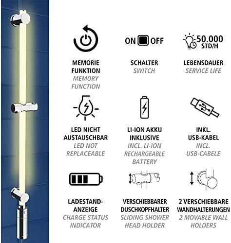 Wenko LED dušo strypas, 94 cm, RGB, VENKO