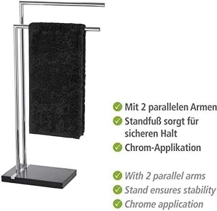 WENKO, rankšluosčių ir drabužių kabykla 45,5 x 20 x 82 cm juoda poliderva ir chromas