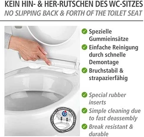 Wenko Tualeto sėdynė KOS - Thermoplast, baltas
