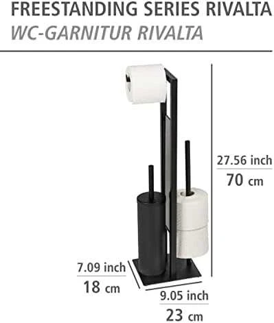Stovas tualetiniam popieriui ir tualeto šepetėliui RIVALTA, 3in1, uždara talpa, WENKO