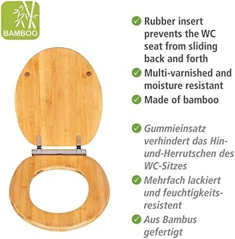 Tualeto sėdynė BAMBOO, Easy Close, Fix-Clip, WENKO