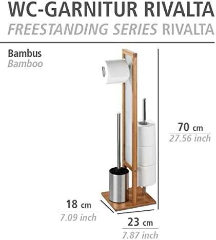 Tualeto popieriaus stovas ir šepetys wc RIVALTA, 3in1, bambukas, WENKO