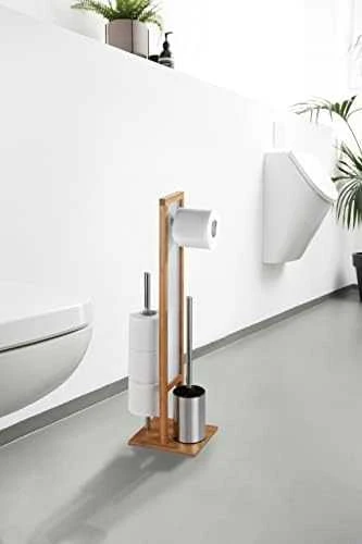 Tualeto popieriaus stovas ir šepetys wc RIVALTA, 3in1, bambukas, WENKO