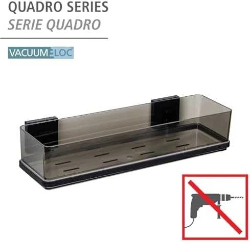 Wenko QUADRO skaidri vonios lentyna, montavimas be gręžimo