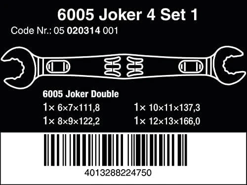 Wera 6005 Joker 4, dvigubų raktų atvirais galais rinkinys, 4 vnt 6-13mm