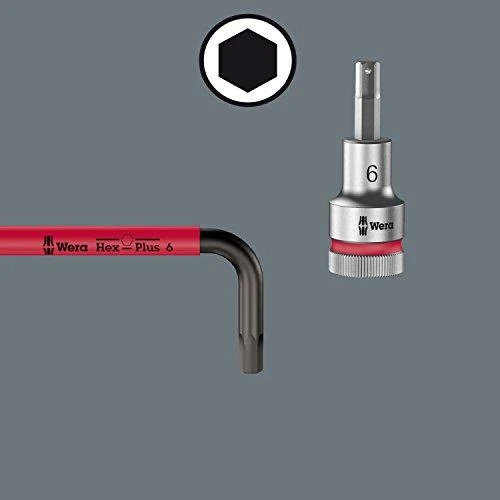 Šešiakampių L-formos raktų komplektas WERA Hex-Plus, 1,5-10 mm, HEX tipo, suapvalintu galu, spalvoti, su prilaikymu, 9 vnt.