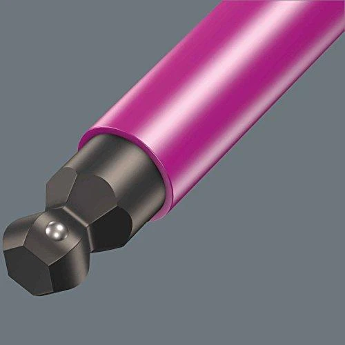 Šešiakampių L-formos raktų komplektas WERA Hex-Plus, 1,5-10 mm, HEX tipo, suapvalintu galu, spalvoti, su prilaikymu, 9 vnt.