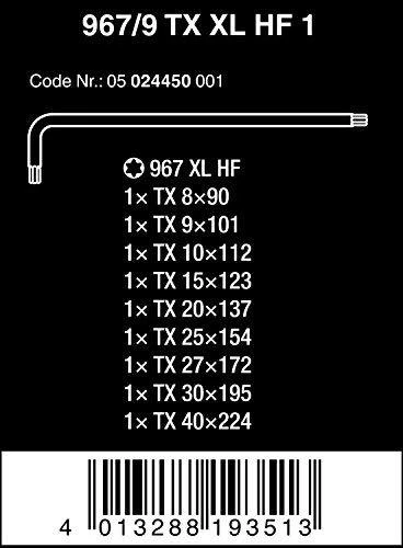 L-raktų komplektas TX8-40 XL Holding-Function, Wera