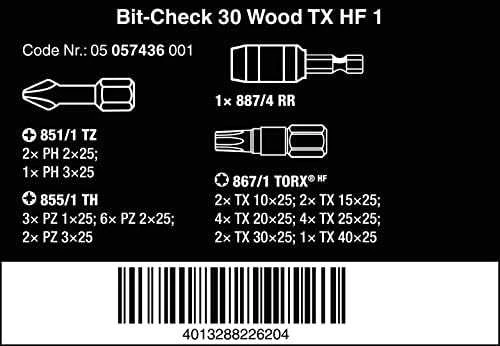 Wera Bit-Check 30 Wood, 30 vnt