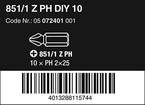 Sukimo antgaliai WERA Standart, PH2 x 25 mm, 10 vnt.
