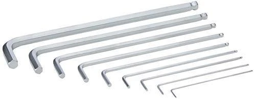 Šešiakampių raktų komplektas WERA Hex-Plus, 1,5-10 mm, HEX tipo, suapvalintu galu, chromuoti, 9 vnt.