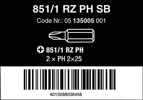 Wera 851/1 RZ antgaliai gipso kartono varžtams PH 2 x 25mm, 2vnt, blisteryje