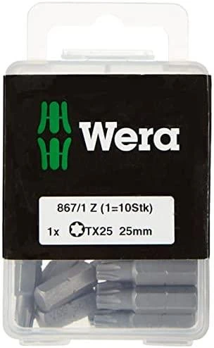 Sukimo antgaliai WERA Standart, T25 x 25 mm, 10 vnt.