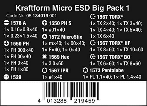 Atsuktuvų komplektas Wera Kraftform Micro ESD Big Pack 1; 25 vnt.