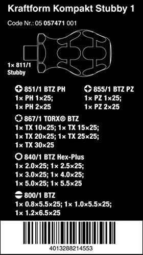 Antgalių rinkinys Wera Kraftform Kompakt mini ir laikiklis, SL+PH+PZ+TORX+HEX, 19vnt