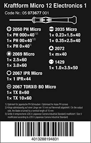 WERA Kraftform Micro 12 Electronics 1 atsuktuvų rinkinys