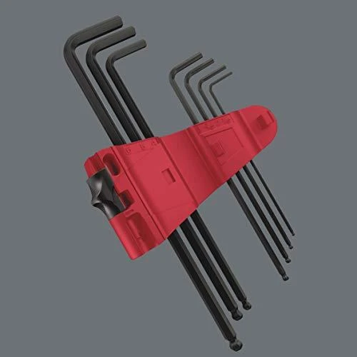 Šešiakampių raktų komplektas WERA Hex-Plus, 1,5-10 mm, HEX tipo, suapvalintu galu, BlackLaser, 9 vnt.