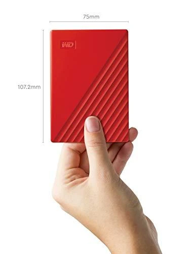 Išorinis kietasis diskas HDD Western Digital My Passport (2TB, USB 3.2), raudonas
