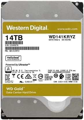 „SanDisk WD Gold 14TB SATA 6Gb/s 3,5 colio 512MB cache 7200rpm vidinis, atitinkantis RoHS reikalavimus, įmonės lygio kietasis diskas (Bulk)