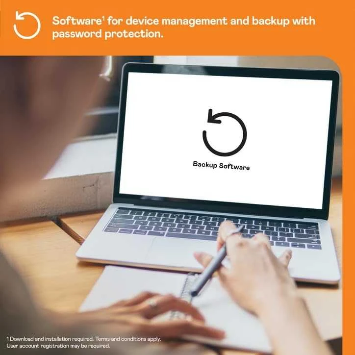 Kietasis diskas „Western Digital My Book 24TB USB 3.2 Gen 1“ standusis diskas su slaptažodžio apsauga ir atsarginių kopijų kūrimo programine įranga
