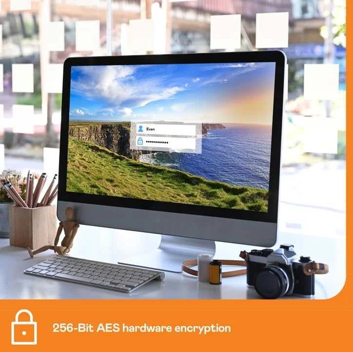 Kietasis diskas „Western Digital My Book 24TB USB 3.2 Gen 1“ standusis diskas su slaptažodžio apsauga ir atsarginių kopijų kūrimo programine įranga