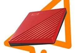 Išorinis kietasis diskas HDD Western Digital My Passport (2TB, USB 3.2), raudonas