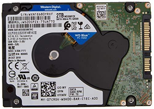 „SanDisk WD Mėlyna Mobile 2TB HDD 7 mm 5400 aps./min. SATA 6 Gb/s serijinis ATA 128 MB talpykla 2,5 colio, atitinkantis RoHS reikalavimus, didmeninis