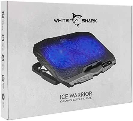 Aušinimo stovas nešiojamam kompiuteriui White Shark Ice Warrior, iki 17,3", 4 ventiliatoriai, mėlynas pašvietimas