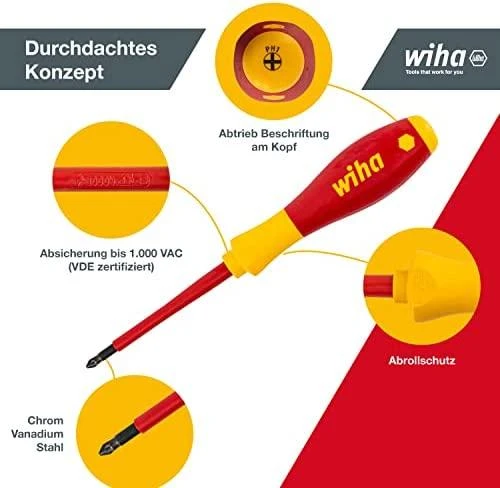 Atsuktuvų rinkinys elektrikui WIHA SoftFinish Phillips (6 vnt.)