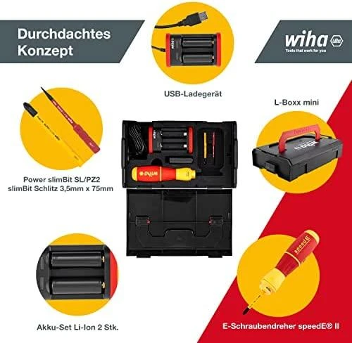 Wiha speedE II el. atsuktuvo rinkinio sudedamosios dalys