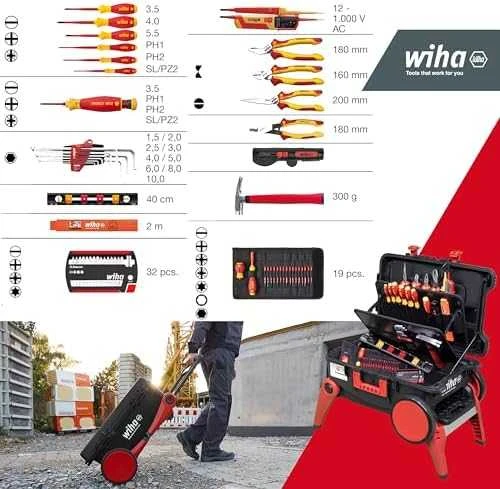 Įrankių rinkinys WIHA XXL 4 electric su lagaminu (80 vnt.)