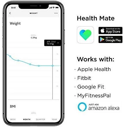 Withings Body išmaniosios svarstyklės, juodos spalvos (WBS06-Black-All-Inter)