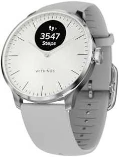 Išmanusis laikrodis Withings Scanwatch Light, 37 mm, Sidabro spalvos korpusas su pilkos spalvos dirželiu