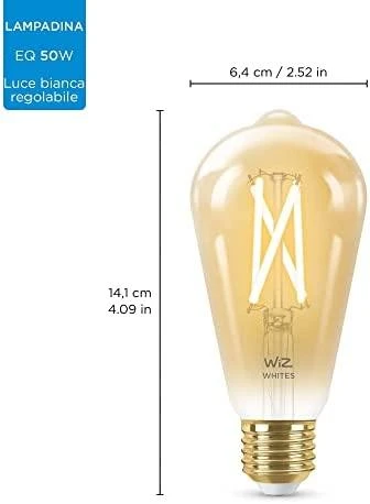 WiZ,ST64 Edison,7W,2000-5000,ST64,E27,1vnt šviesos šaltinis