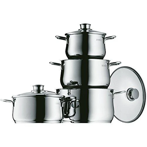 Puodų rinkinys, 4pc, WMF 07.3004.9990 4, Nerūdijantis plienas, Indaplovė proof, Lid included