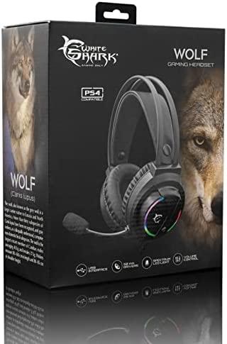 Žaidimų ausinės White Shark Wolf, 50mm, Su USB jungtimi