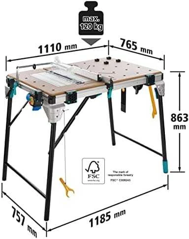 Darbo stalas Wolfcraft Master Cut 2600 118,5 x 76,5 x 86,3 cm (Pažeista pakuotė)