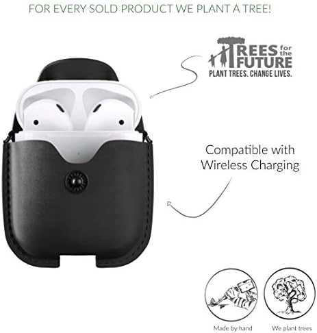 Woodcessories Juodas „AirPod“ odinis dėklas su dirželiu