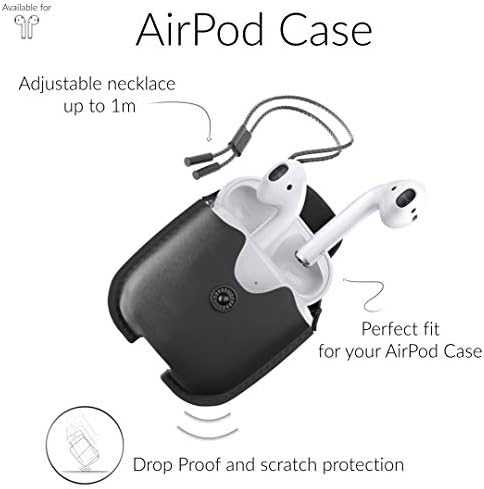 Woodcessories Juodas „AirPod“ odinis dėklas su dirželiu