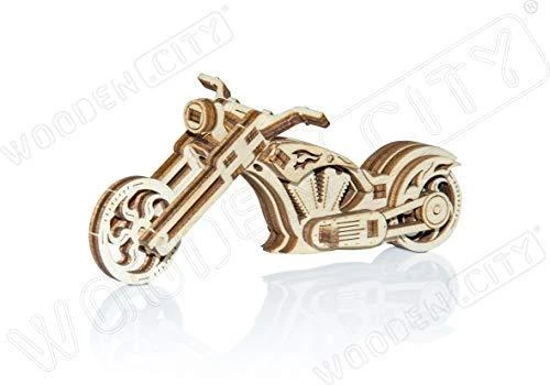 Wooden City Wooden.City 3D medinis motociklo dėlionė – Chopper valdiklis