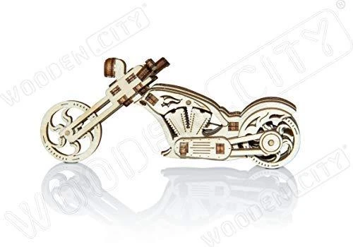 Wooden City Wooden.City 3D medinis motociklo dėlionė – Chopper valdiklis