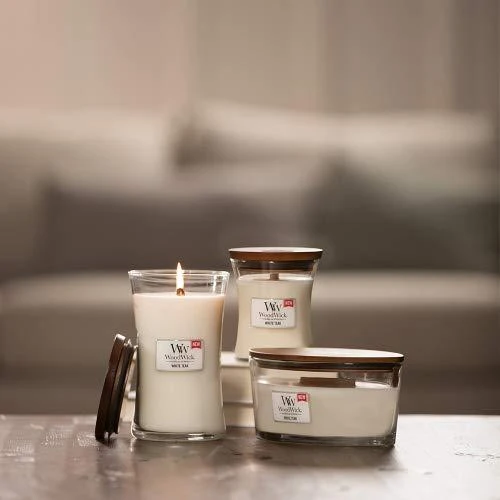 WoodWick Aromatinė žvakė (White Teak), 453,6 g