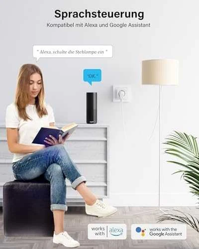 Išmanioji Wi-Fi rozetė, Wi-Fi, 3680W 16A, su energijos matavimu, 3vnt komplektas, TUYA / Smart Life, WOOX