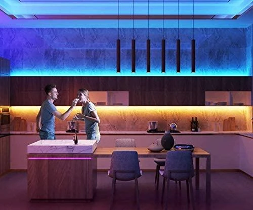 LED juostos komplektas su Wi-Fi valdikliu ir maitinimo šaltiniu, RGB+WW, 5m, 24W, 1000lm, TUYA / Smart Life, WOOX