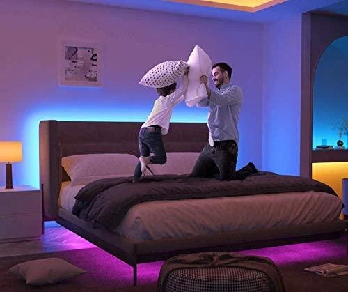 LED juostos komplektas su Wi-Fi valdikliu ir maitinimo šaltiniu, RGB+WW, 5m, 24W, 1000lm, TUYA / Smart Life, WOOX