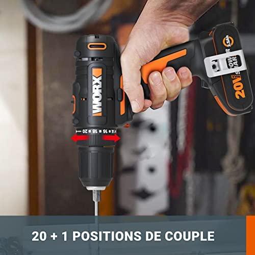WORX Akumuliatorinis gręžtuvas WX108 20V 2x2.0Ah