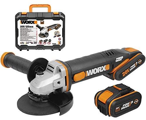Kampinis šlifuoklis Worx WX803; 20 V; 1x4,0 Ah akum.