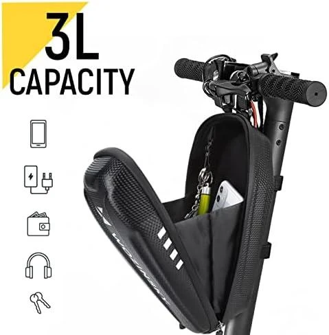 Wozinsky waterproof scooter handlebar bag 3l handlebar bag juodos spalvos (WSB4BK)