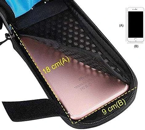 Wozinsky frame bike bag + detachable phone cover iki 6.5 "1.5l juodos spalvos (WBB7BK)