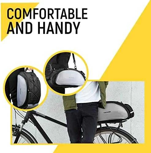 Wozinsky bike carrier bag with shoulder strap 13l juodos spalvos (WBB1BK)